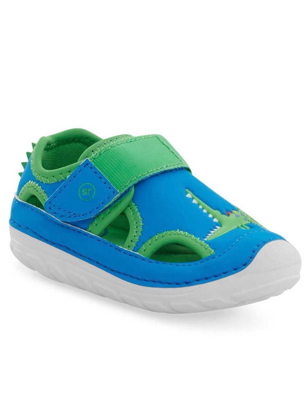 Stride Rite Unisex SM SPLASH Sandal Blue/Green AMA Approved Size 3M Dinosaur New